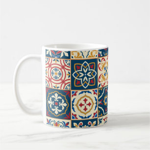 Taza De Café Baldosas marroquíes coloridas, magnífico patrón im