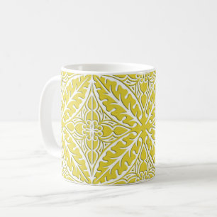 Taza De Café Baldosas marroquíes - oro mostaza y blanco
