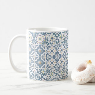 Taza De Café Baldosas Mediterráneas, Marroquíes, Mayólicas, Azu