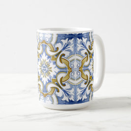 Taza De Café Baldosas mediterráneas, mayólica, siciliana    