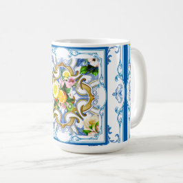 Taza De Café Baldosas mediterráneas, mayólica, siciliana    