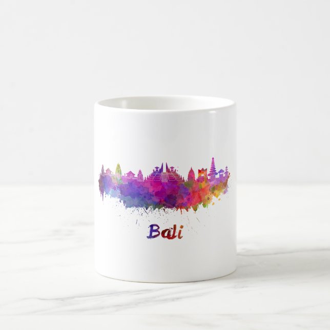 Taza De Café Bali skyline in watercolor (Centro)