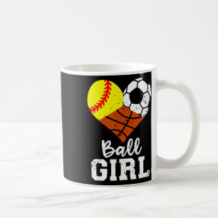 Taza De Café Ball Chica Fun Softball Soccer Chica de baloncesto