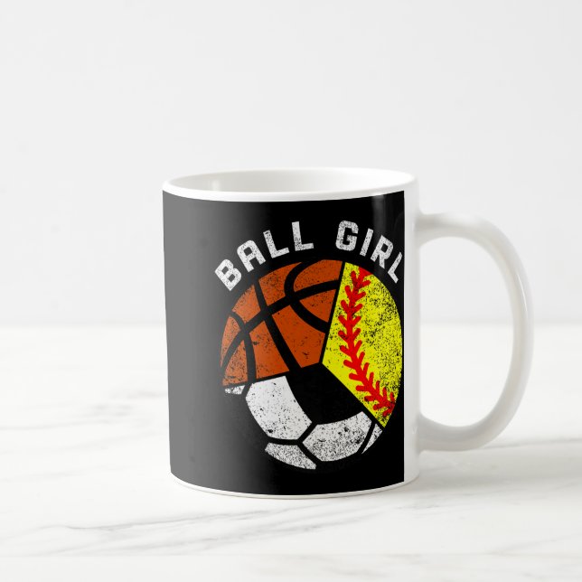 Taza De Café Ball Chica Funny Softball Baloncestista Baloncesti (Derecha)