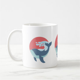 Taza De Café ballena azul natación