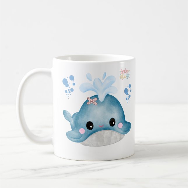 Taza De Café Ballena con venda y burbuja Café Mug (Izquierda)