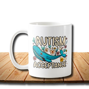 Taza De Café Ballena de aceptación de autismo
