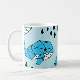 Taza De Café Ballena geométrica: patrón sin foco