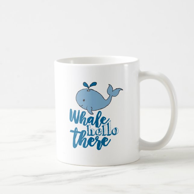 Taza De Café Ballena Hola Allí Personalizado De Ballenas Cuesta (Derecha)