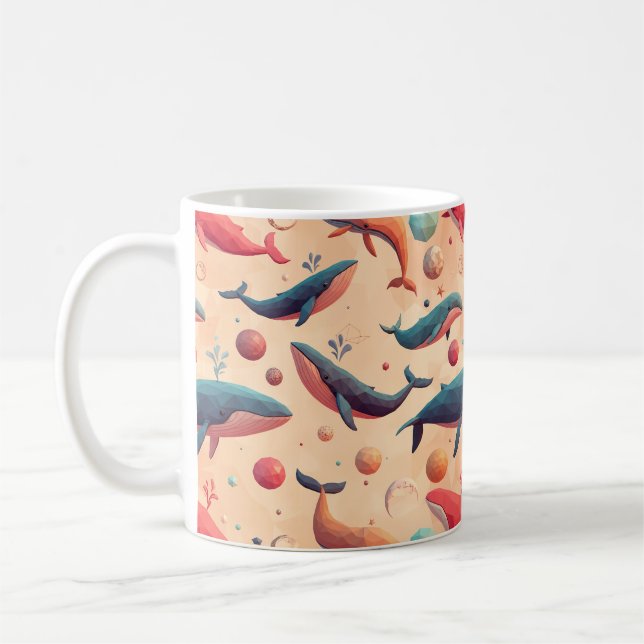 Taza De Café Ballenas cósmicas flotantes (Izquierda)