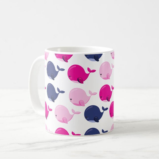 Taza De Café Ballenas, Patrón De Ballenas, Animales Marinos (Anverso izquierdo)