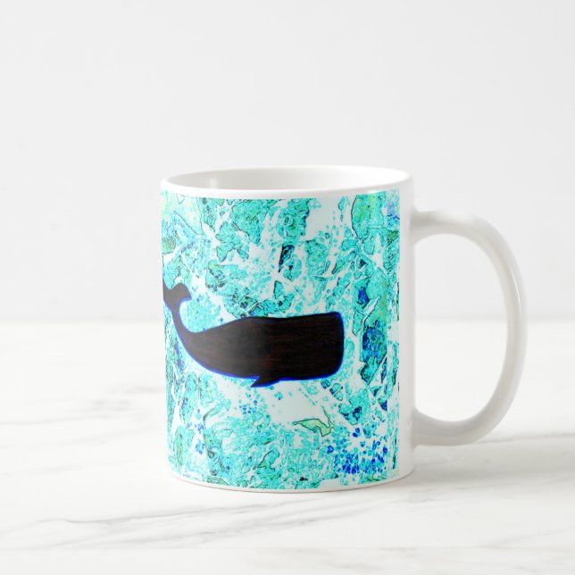 Taza De Café ballenas submarinas negras (Derecha)
