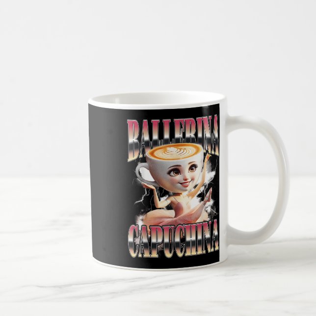 Taza De Café Ballerina Capuchina Funny Italiano Brainrot Meme H (Derecha)