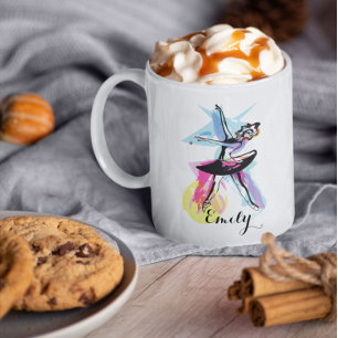 Taza De Café Ballerina Dancer Watercolor