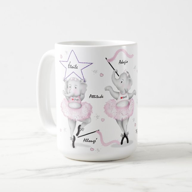 Taza De Café Ballerina Elephant Dance Recital (Anverso izquierdo)