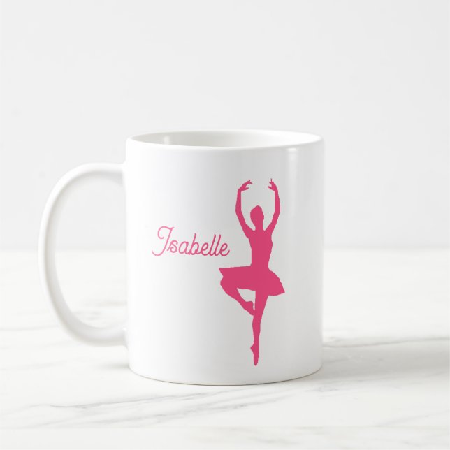 Taza De Café "Ballerina" Mug personalizado (rosa) (Izquierda)