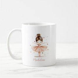 Taza De Café Ballerina Nombre Personalizado Girly
