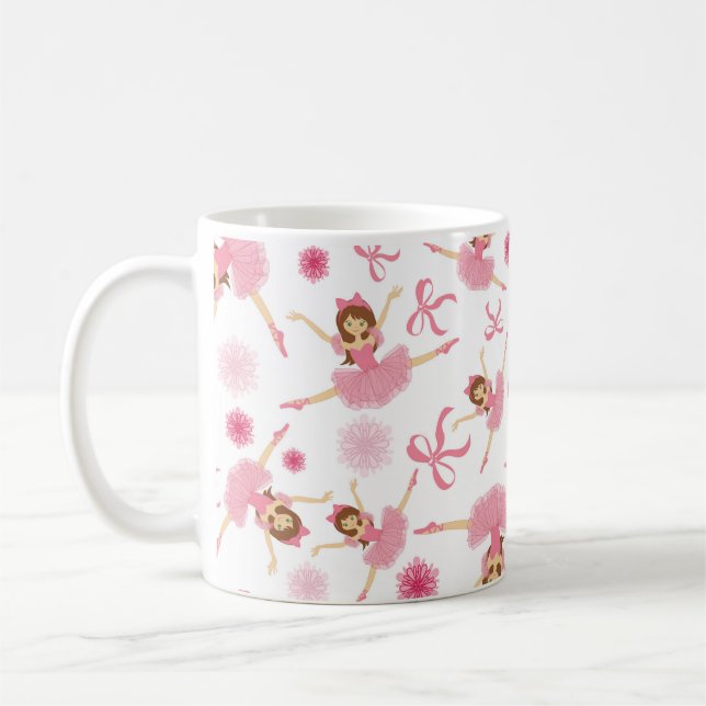 Taza De Café Ballerina saltando en rosa (Izquierda)
