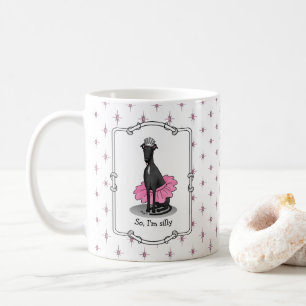Taza De Café Ballet Ballerina Princess Greyhound Dog (negro)