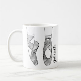 Taza De Café Ballet Ballet Blanco Y Negro Ballerina