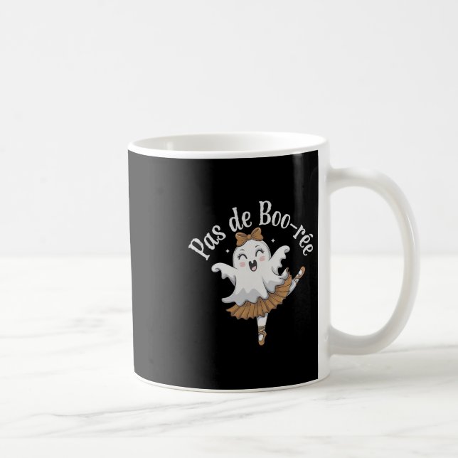 Taza De Café Ballet Gracioso de Boo-rée Fantasma Danza Hallowee (Derecha)