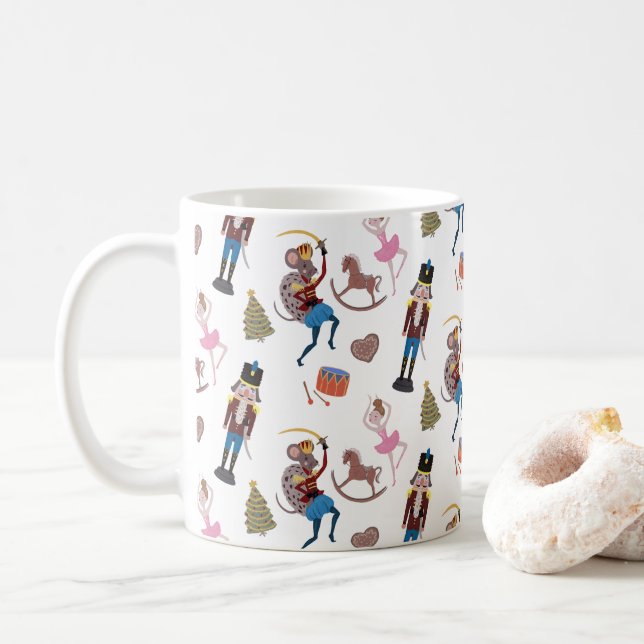 Taza De Café Ballet Navidades de patrón de pepitas (Con donut)