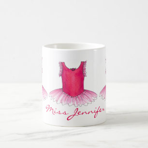 Taza De Café Ballet Rosado Teacher de Baile Recital Tutu