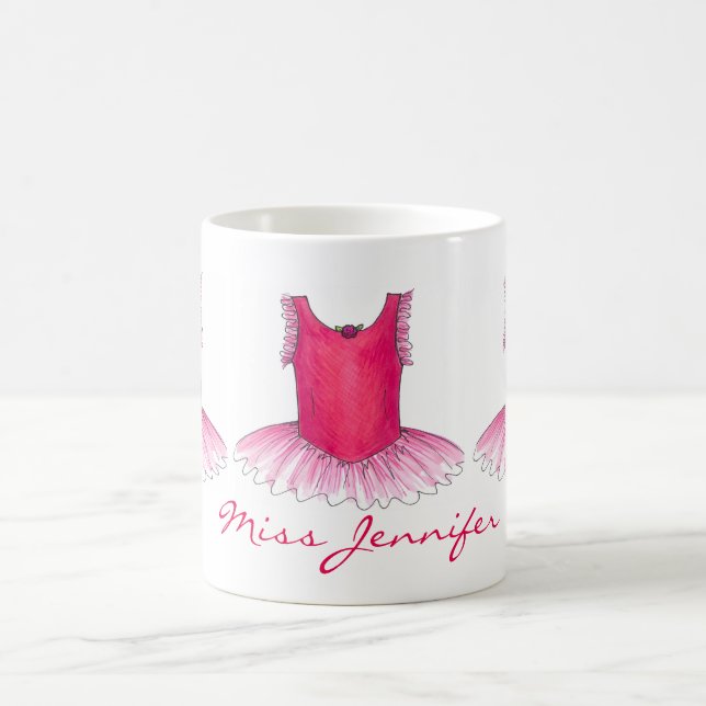 Taza De Café Ballet Rosado Teacher de Baile Recital Tutu (Centro)