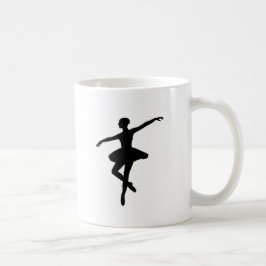 Taza De Café Ballet simple Ballerina Blanca Negra