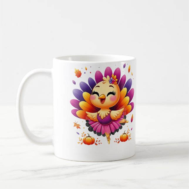 Taza De Café Ballet Turkey Ballet Dancer Fall Dance Girls Thank (Izquierda)