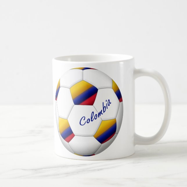 Taza De Café Balón de FÚTBOL COLOMBIA Bandera nacional (Derecha)