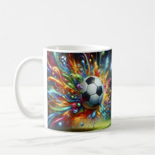 Taza De Café Balón de Fútbol Colorido