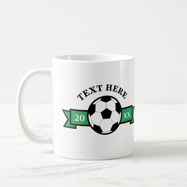 Taza De Café Balón de fútbol con pancarta de cinta (Izquierda)
