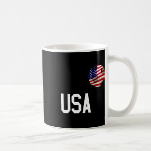 Taza De Café Balón de Fútbol Patriótico de EE. UU. Gráfico Rojo