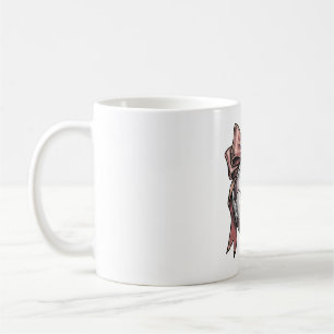 Taza De Café Balón de Fútbol Vintage con Lazo Rosa