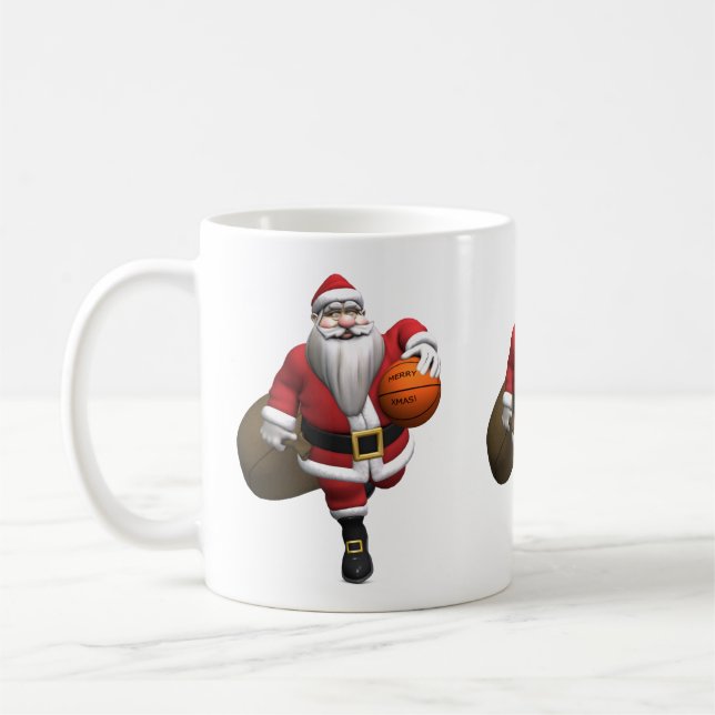 Taza De Café Baloncestista de Santa Claus (Izquierda)