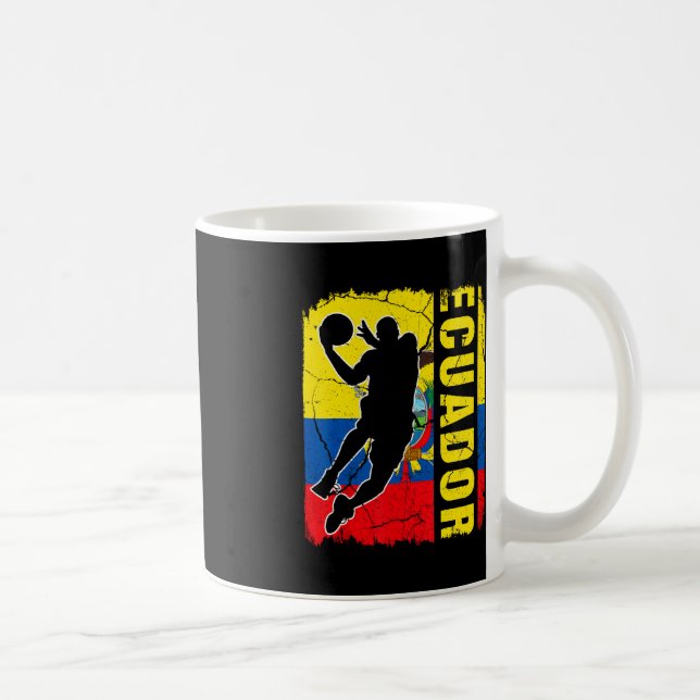 Taza De Café Baloncestista ecuatoriano Bandera de Ecuador Baske (Derecha)