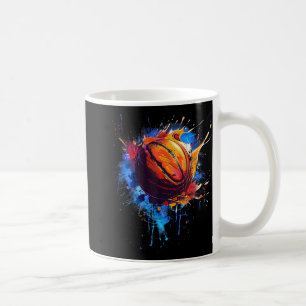 Taza De Café Baloncesto acuarela Arte Dibujo Baloncesto L