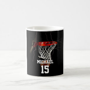 Taza De Café Baloncesto Añadir tu nombre y número