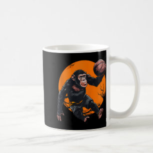 Taza De Café Baloncesto Arte Animal Baloncesto Amante de Mono