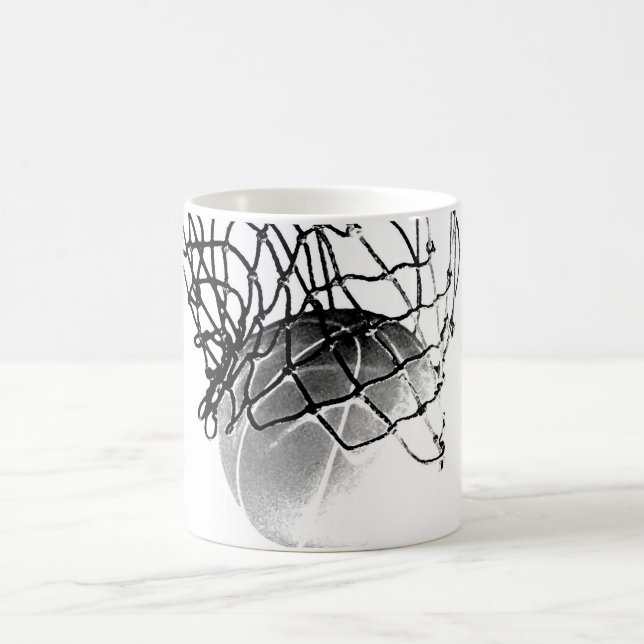 Taza De Café Baloncesto blanco y negro (Centro)