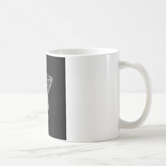 Taza De Café Baloncesto blanco y negro (Derecha)