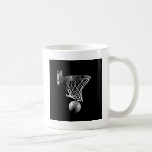 Taza De Café Baloncesto blanco y negro