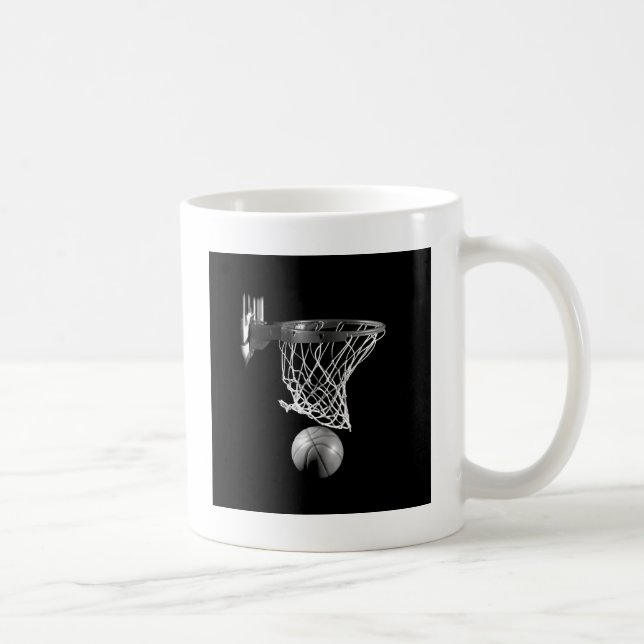 Taza De Café Baloncesto blanco y negro (Derecha)