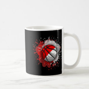 Taza De Café Baloncesto con bandera de Indonesia