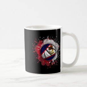 Taza De Café Baloncesto con bandera de Samoa Americana