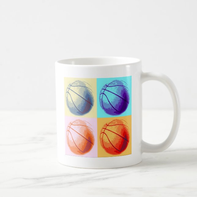 Taza De Café Baloncesto de arte pop (Derecha)