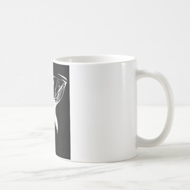 Taza De Café Baloncesto de arte pop blanco negro (Derecha)