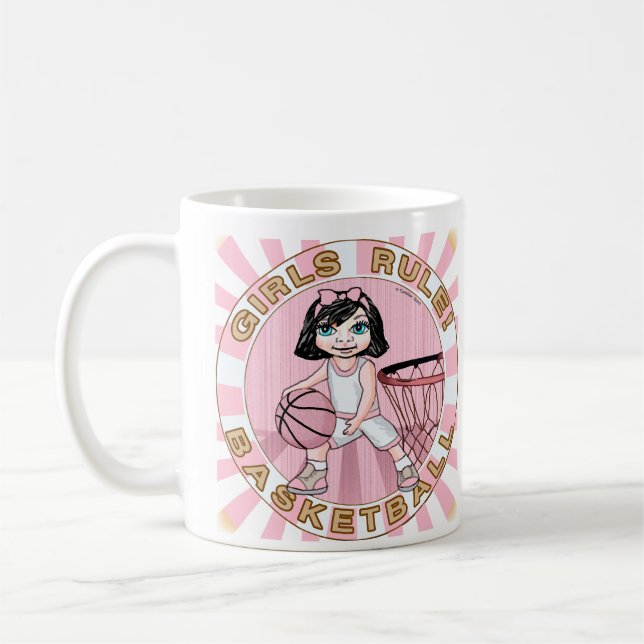 Taza De Café Baloncesto de Chicas rosados (Izquierda)