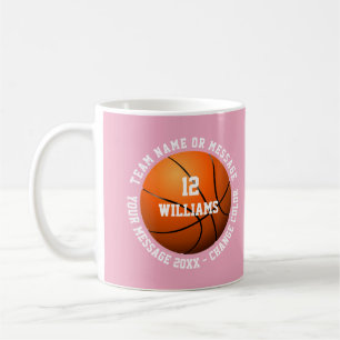 Taza De Café Baloncesto de equipo con nombre personalizado y nú
